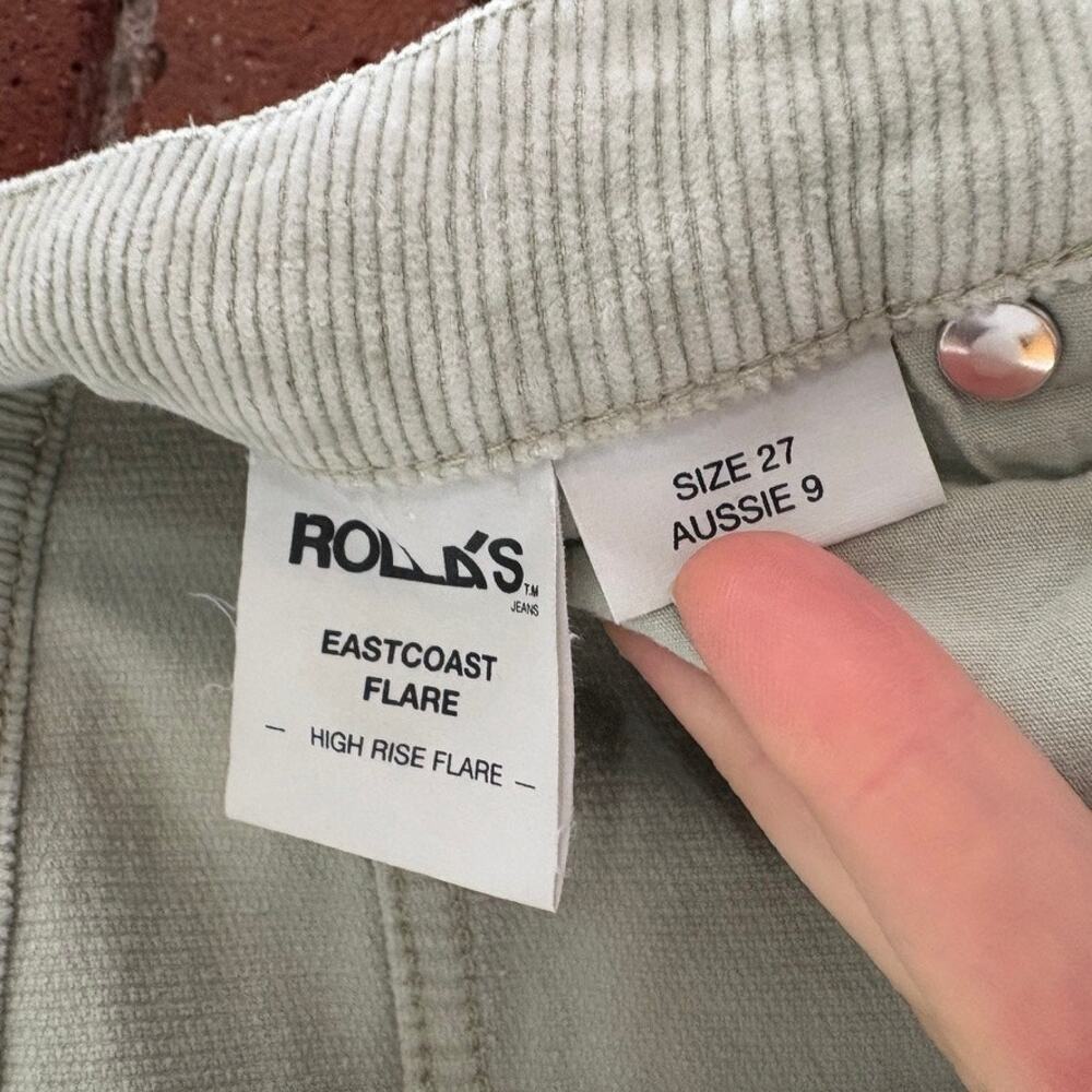 Rolla's Eastcoast Corduroy Flares Seafoam Green Sz 27 - Picture 6 of 10